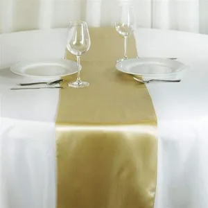 TABLE RUNNER-Satin: Champagne gold