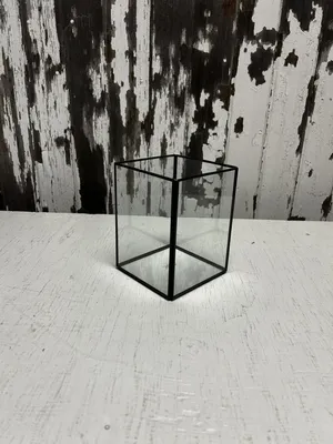 CANDLEHOLDER: Square glass with black edges 6