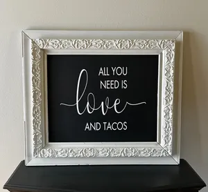 CHALKBOARD: White antique frame