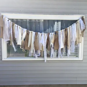 Rag garland-burlap, ribbon & lace