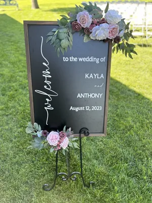 CHALKBOARD: Stained wood frame-large