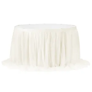 TABLESKIRT: 17' Ivory chiffon 