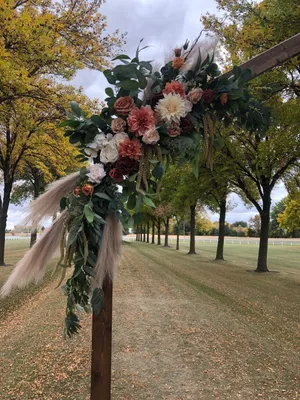 FLORAL: Terracotta/ivory floral swags x2