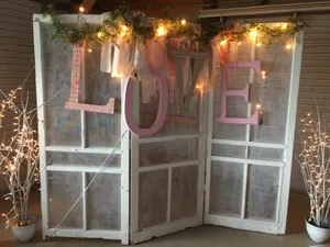 BACKDROP: White screen doors