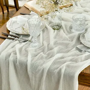 TABLE RUNNER-Cheesecloth: Ivory