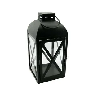 CENTERPIECE: Black metal lantern (small) 9.25
