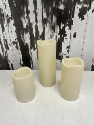 CANDLES: Set of 3 pillar candles battery 4