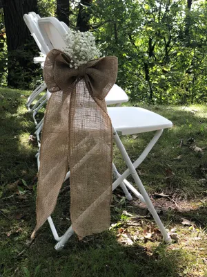 CHAIR/PEW DECOR: Burlap bow