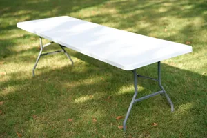 8-Foot White Rectangular Folding Table