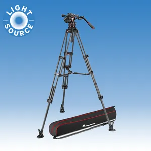 Manfrotto 612 Nitrotech Fluid Video Head and Carbon Fiber Twin Leg Tripod with M