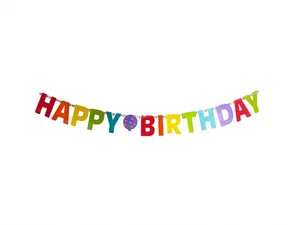 Multicolored large Happy Birthday banner
