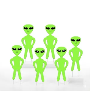 Glow in the dark alien lawn ornaments