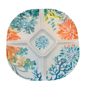 White ocean themed serving tray