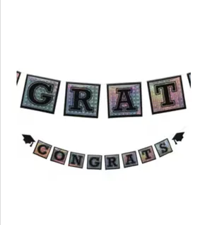Graduation silver banner