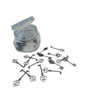 Jar of metal keys
