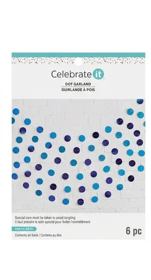 Blue dot garland, multicolored dot garland