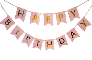 Pink Happy Birthday banner