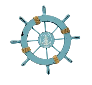 Blue ship's wheel