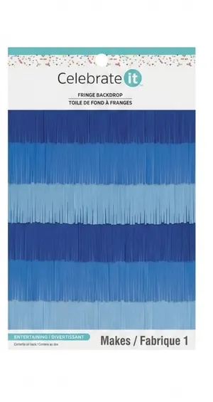 Blue fringe backdrop