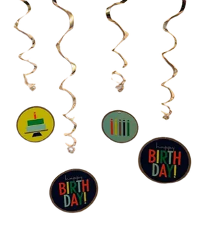 Happy birthday twirling decorations