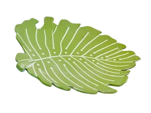 Green leaf serving dish