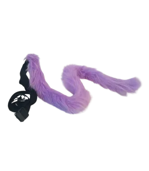 Purple cat tail on belt