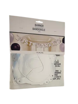 Just Married silver banner