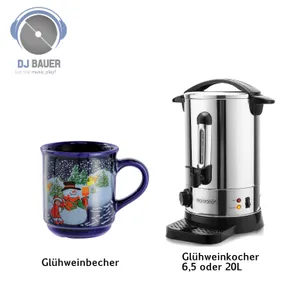 Glühweinkocher-Set mit Tassen | Mieten
