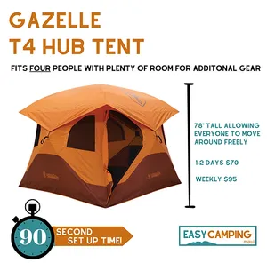 4 Person Hub Tent - Fast Setup (Gazelle T4)