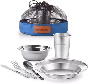 Cup & Plate - Stainless Steel 