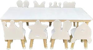 10 Sillas de Madera Blanca Niños