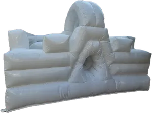 Brincolin inflable resbaladilla y puente blanco 4x3m