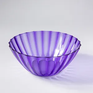 Purple Plastic Bowl with scalloped exterior - 8.5