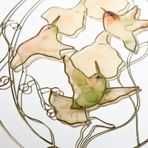 Wired Hummingbird Mother of Pearl Sea Shell Wall Decor 