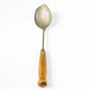 Antique Metal Spoon wood handle - 12