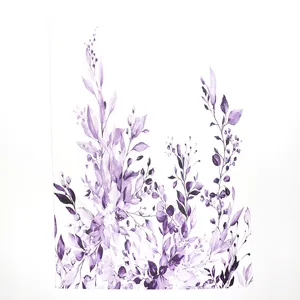 Curtain Fabric surface, Back Drop table cloth, purple flowers on white background - 27.5
