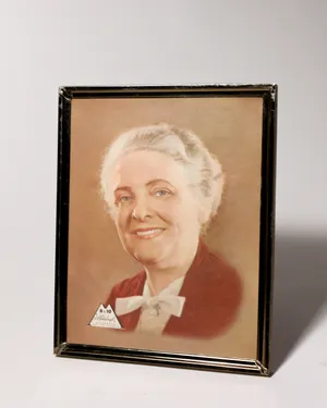 Mid-Century Brass Framed Elderly Woman Studio Portrait