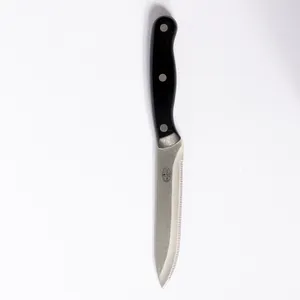 Vintage Serrated Paring Knife solid handle 3 rivets - 9