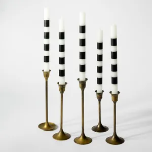 Black and White Striped 10 inch candles