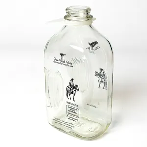 Retro Texas forever 1836 Farms Milk Bottle Decanter 64oz 