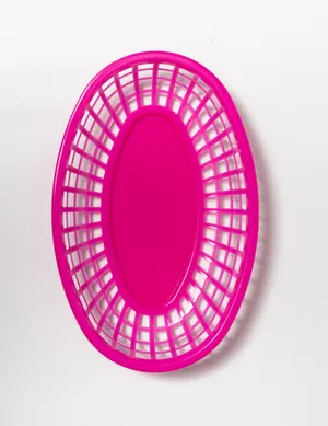 Fast Food Bright Pink Oval Plastic Food Trays