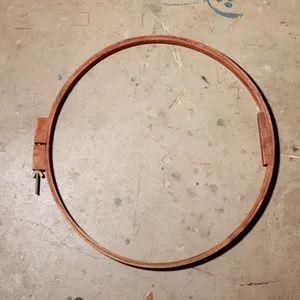 Vintage Large Wooden Embroidery Hoop Rustic Craft Dark Aged Wood
