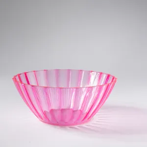 Pink Plastic Bowl with scalloped exterior - 8.5