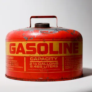 Vintage Craftsman Red Metal Gasoline Can Rusted, Spooky, Garage, Machinery
