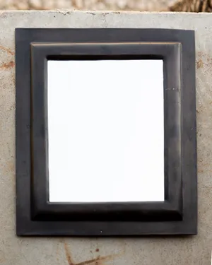 Mirror with Bronze Metal Frame with Patina