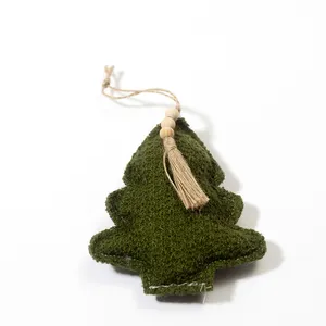 Soft Fabric Deep Forest Green Christmas Tree Ornament - 5