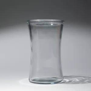 Clear Glass Hourglass Waisted Cylindrical Modern Flower Vase, Smalls, Home Decor