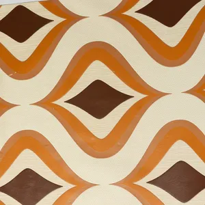 Wallpaper Orange Brown and Cream, Retro 1960 look