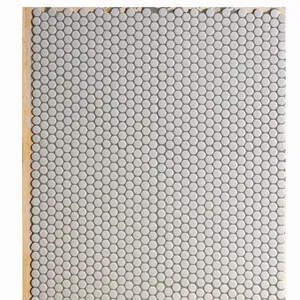 Surface Tile: Light Gray Penny Tile with Medium Gray Grout, Tabletop Photography Surface