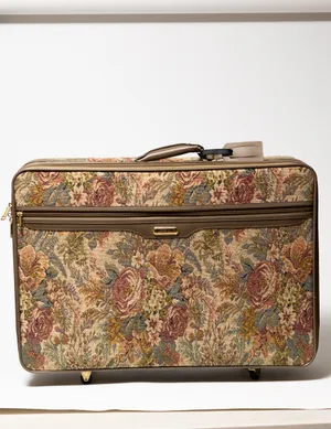 1990s Muted Color Floral Tapestry Suitcase by Jaguar